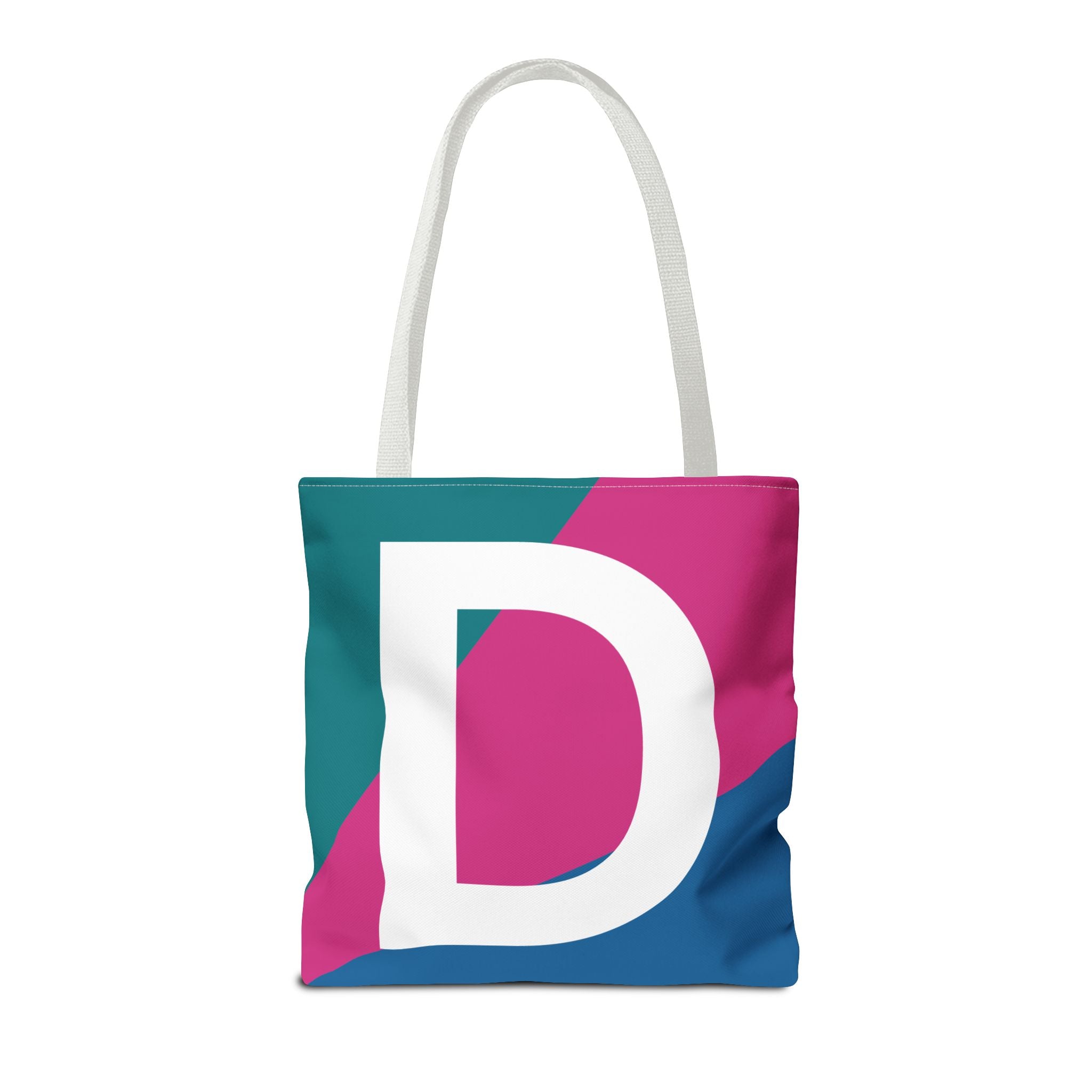 Monogram 'D' Colorblock Tote Bag — Personalized Initial D Shoulder Tote