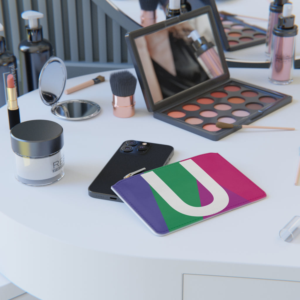 Initial U Mini Clutch — Colorblock Monogram Wristlet Wallet