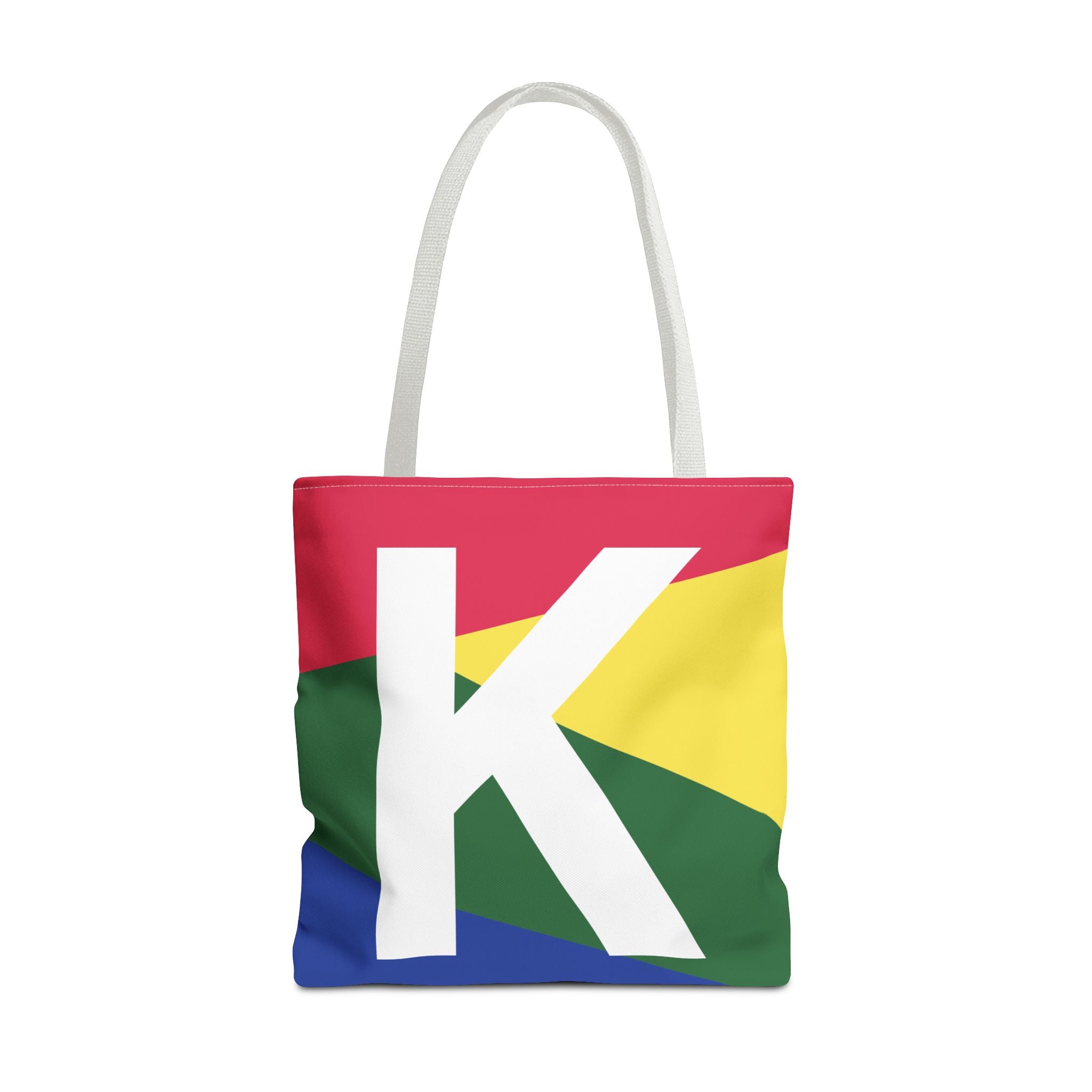 Monogram 'K' Colorblock Tote Bag — Personalized Initial K Shoulder Tote
