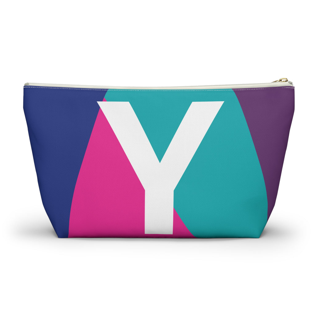 Colorblock Accessory Pouch — Monogram Y T-Bottom Cosmetic Bag