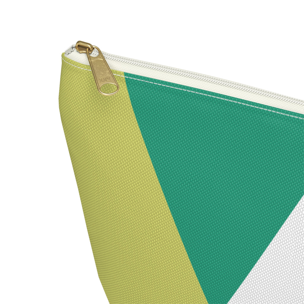 Initials Colorblock Accessory Pouch — Monogram A T-Bottom Cosmetic Bag