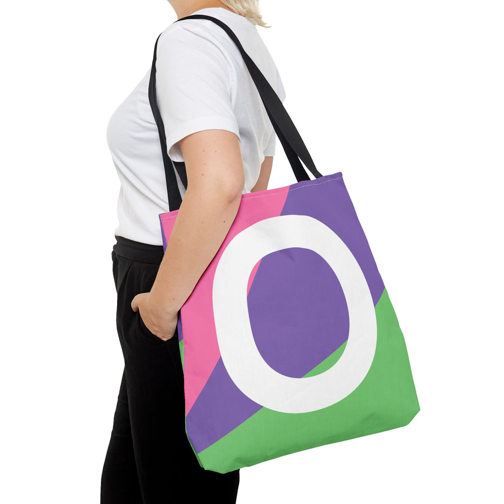 Monogram 'O' Colorblock Tote Bag — Personalized Initial O Shoulder Tote