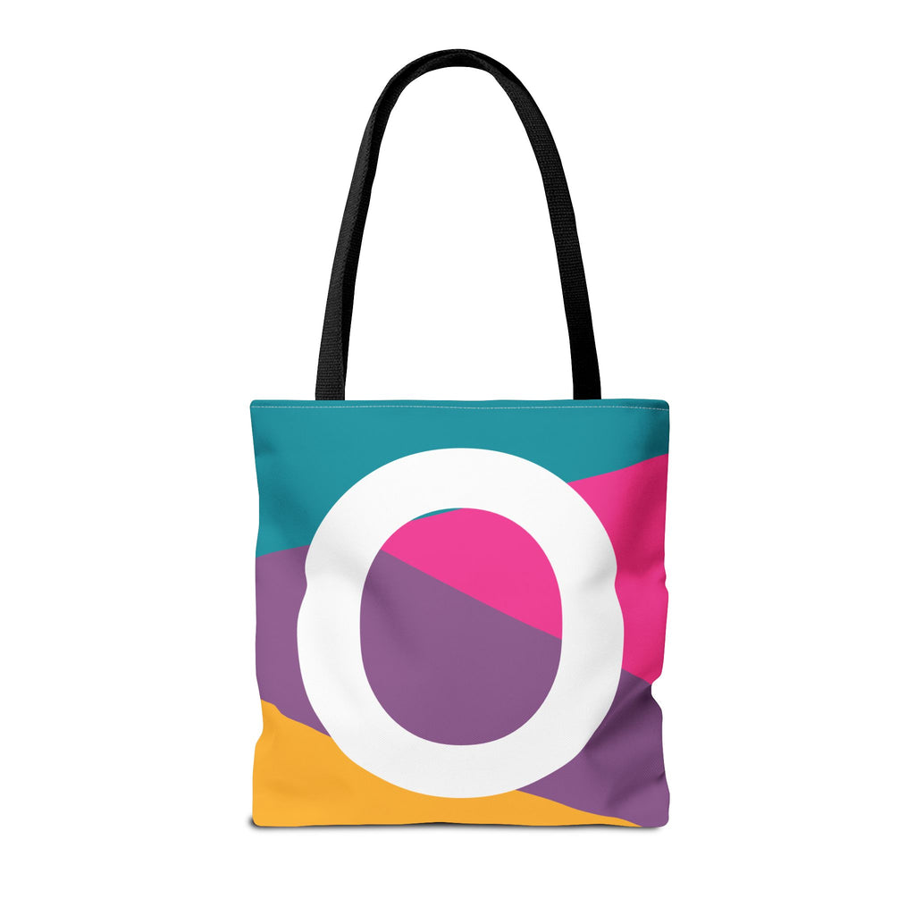 Monogram 'O' Colorblock Tote Bag — Personalized Initial O Shoulder Tote