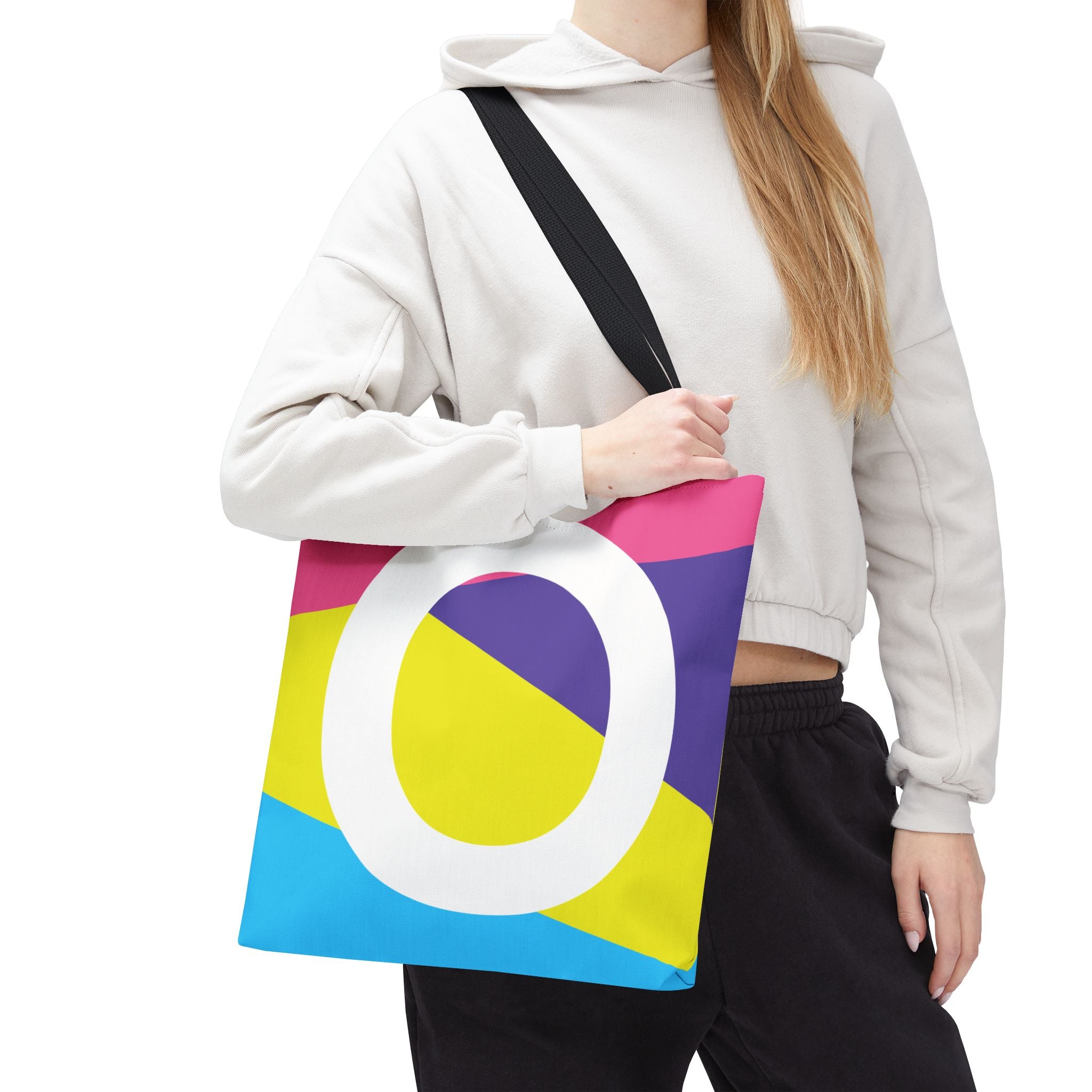 Monogram 'O' Colorblock Tote Bag — Personalized Initial O Shoulder Tote