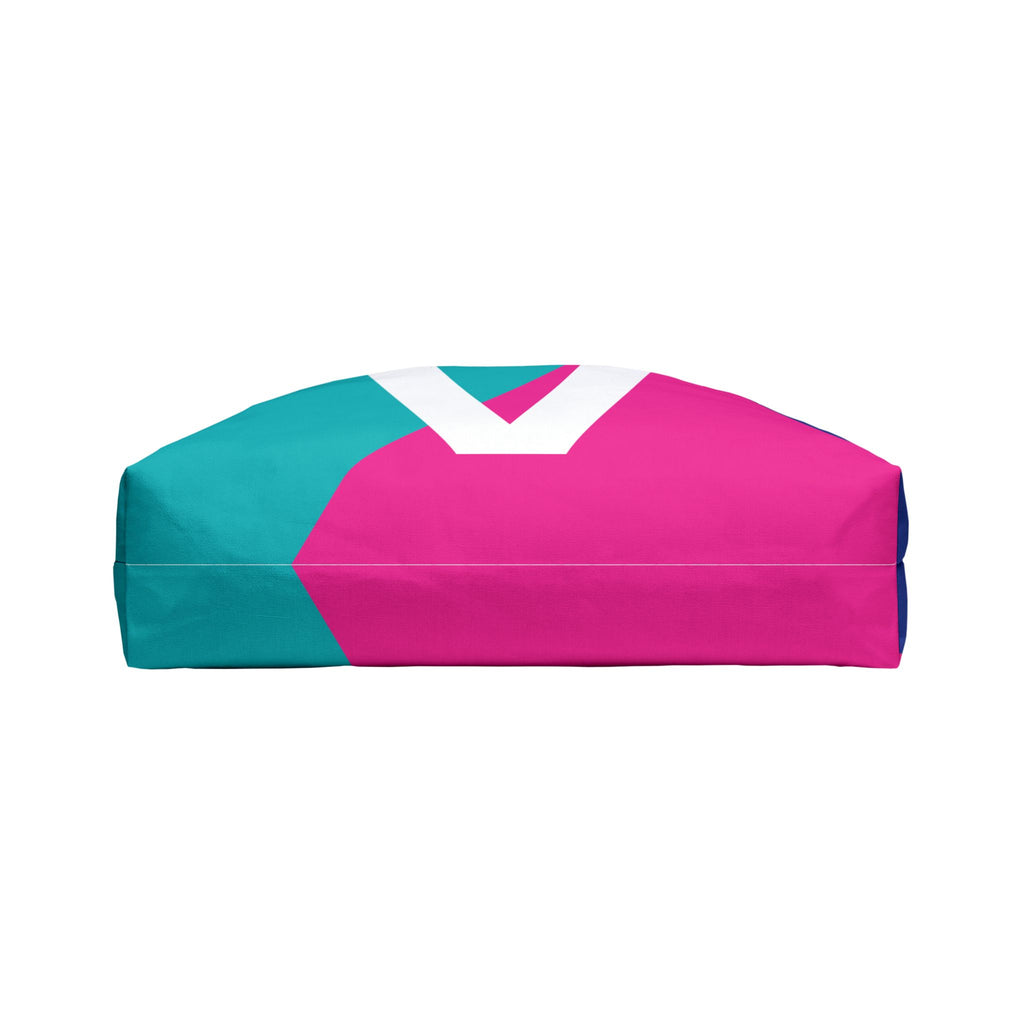Personalized 'V' Colorblock Tote Bag — Monogram Weekender Tote