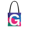 Monogram 'G' Colorblock Tote Bag — Personalized Initial G Shoulder Tote