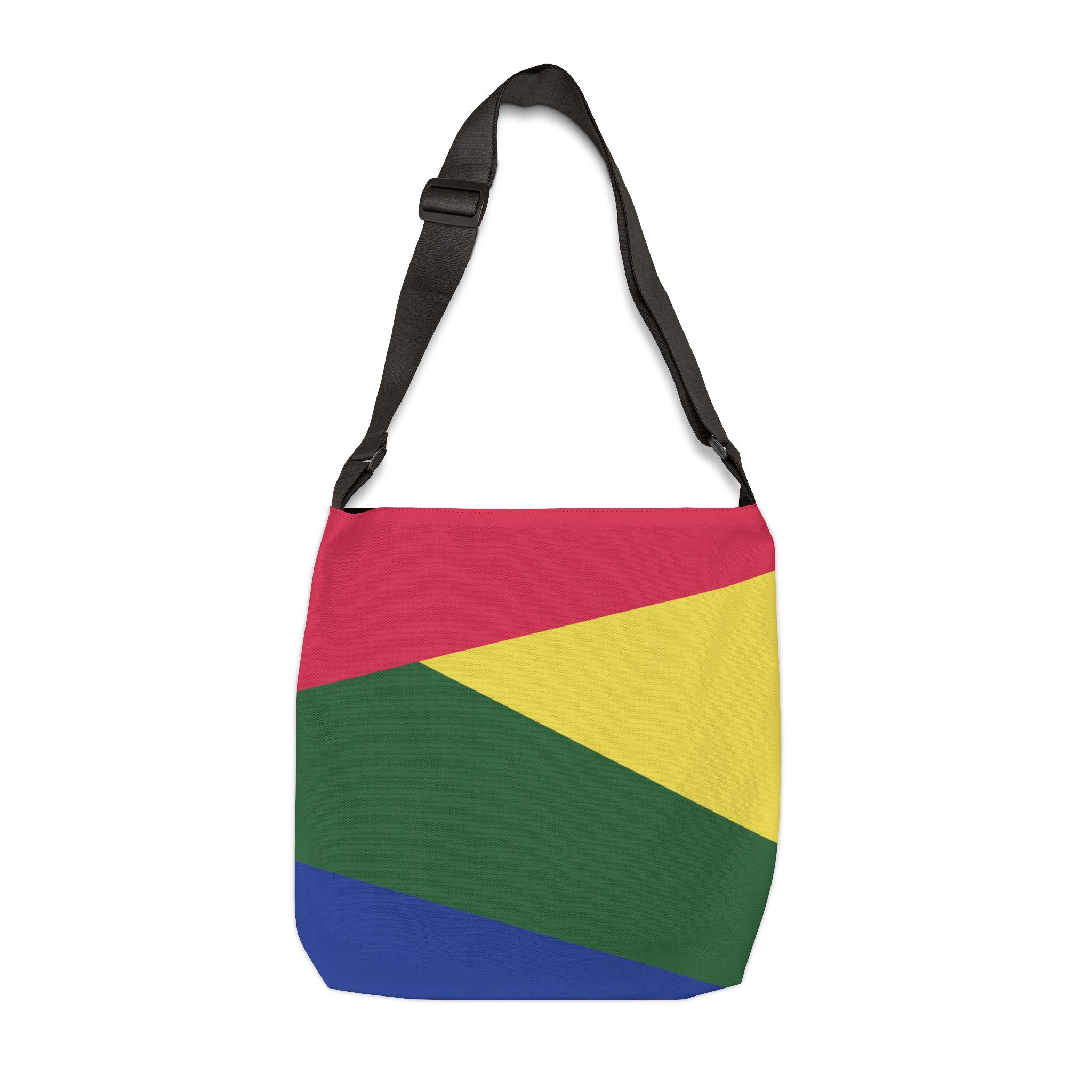 Colorblock Geometric Tote Bag — Adjustable Strap, Bright Abstract Pattern