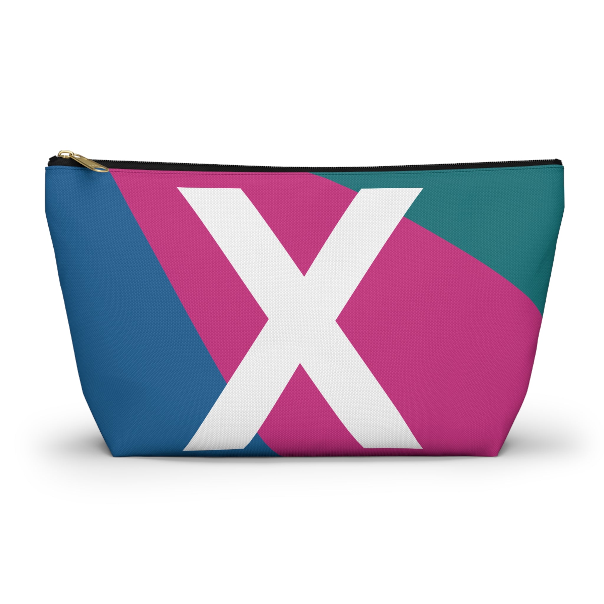 Initials Colorblock Accessory Pouch — Monogram X T-Bottom Cosmetic Bag