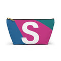 Initials Colorblock Accessory Pouch — Monogram S T-Bottom Cosmetic Bag