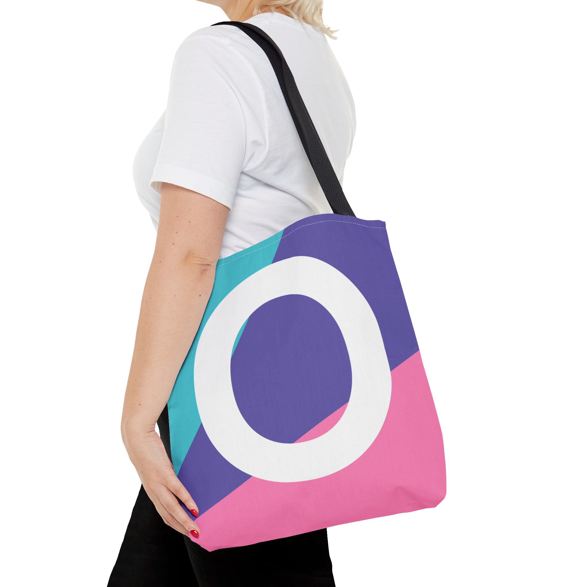 Monogram 'O' Colorblock Tote Bag — Personalized Initial O Shoulder Tote