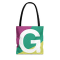 Monogram 'G' Colorblock Tote Bag — Personalized Initial G Shoulder Tote