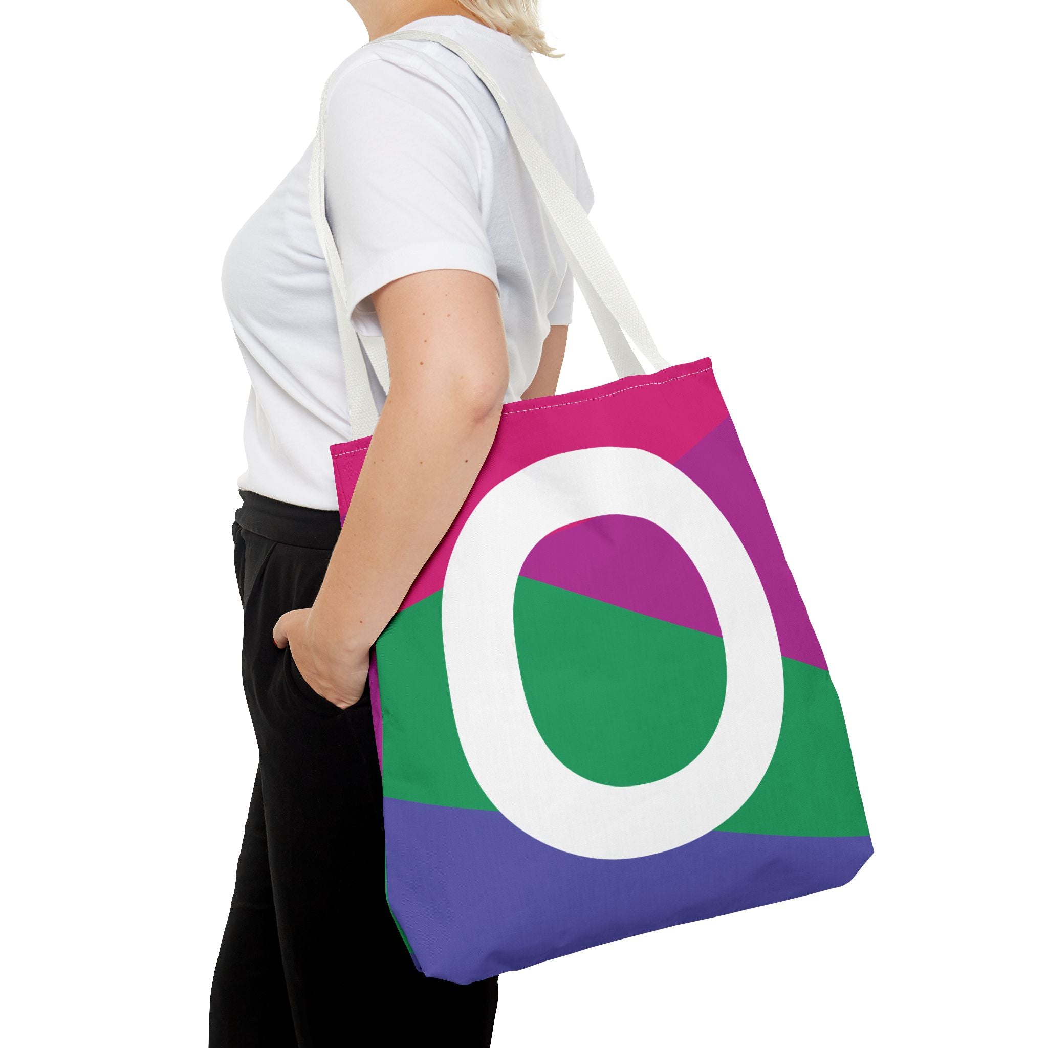 Monogram 'O' Colorblock Tote Bag — Personalized Initial O Shoulder Tote