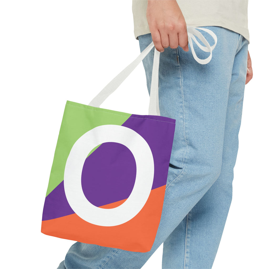 Monogram 'O' Colorblock Tote Bag — Personalized Initial O Shoulder Tote