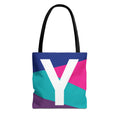 Monogram 'Y' Colorblock Tote Bag — Personalized Initial Y Shoulder Tote