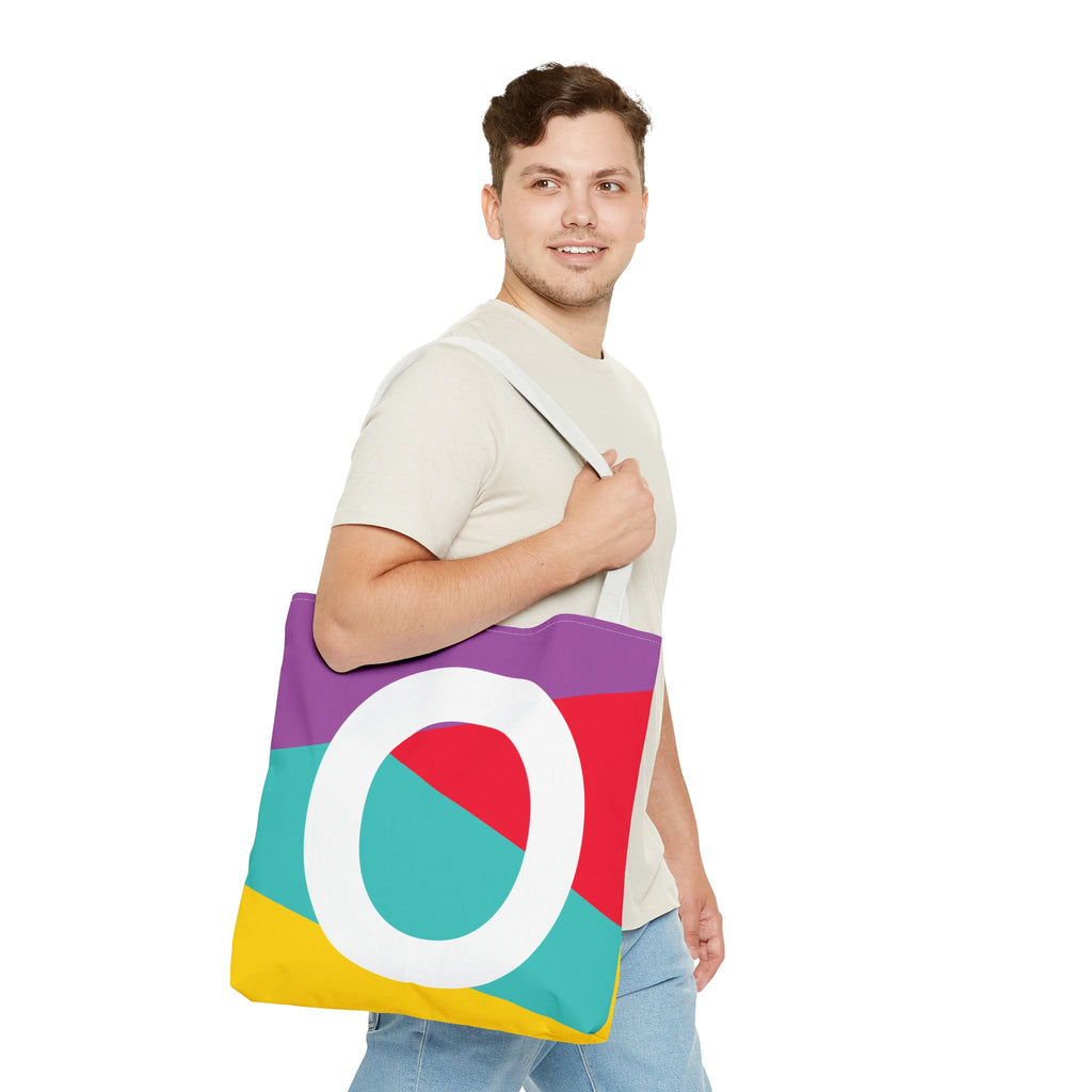 Monogram 'O' Colorblock Tote Bag — Personalized Initial O Shoulder Tote