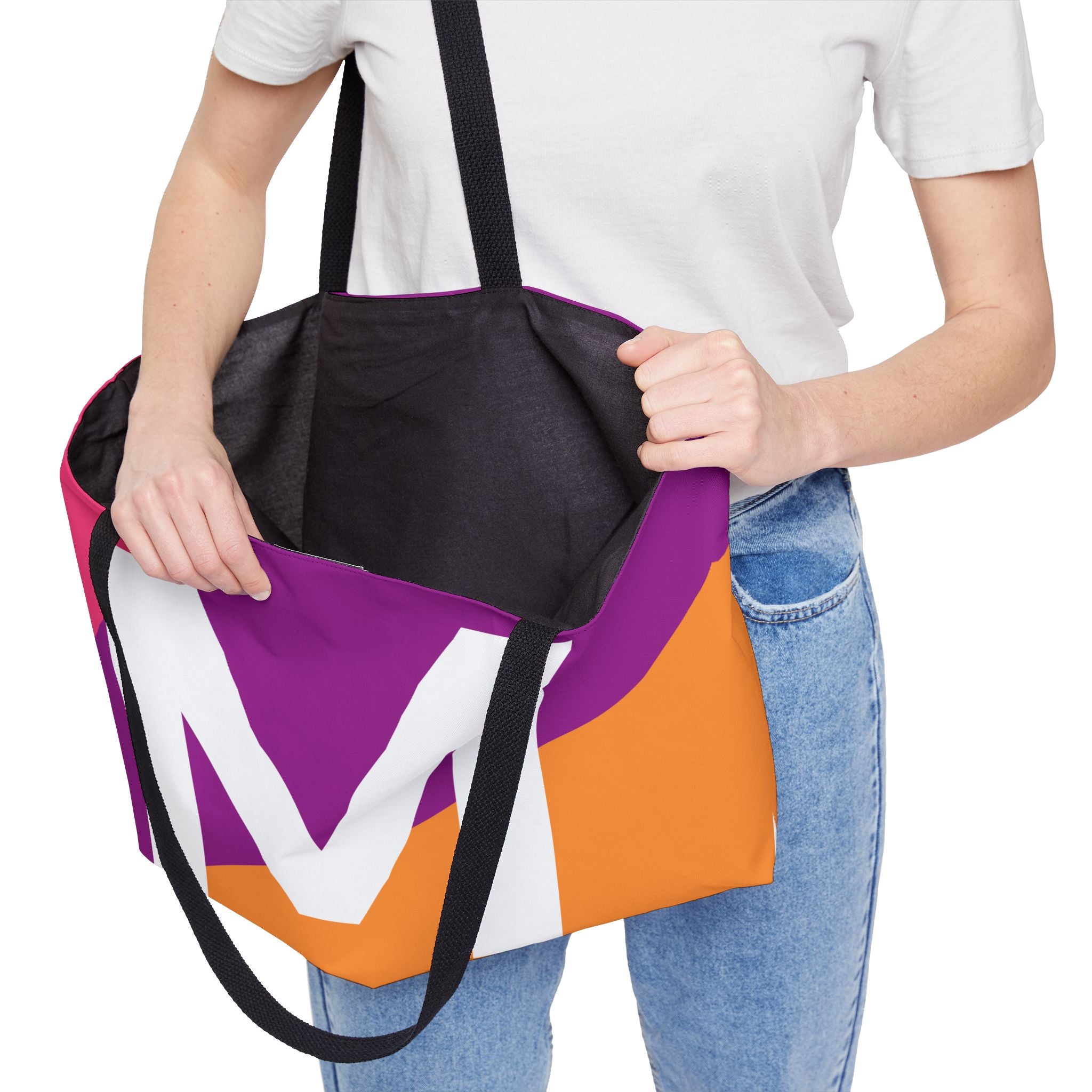 Personalized 'M' Colorblock Tote Bag — Monogram Weekender Tote