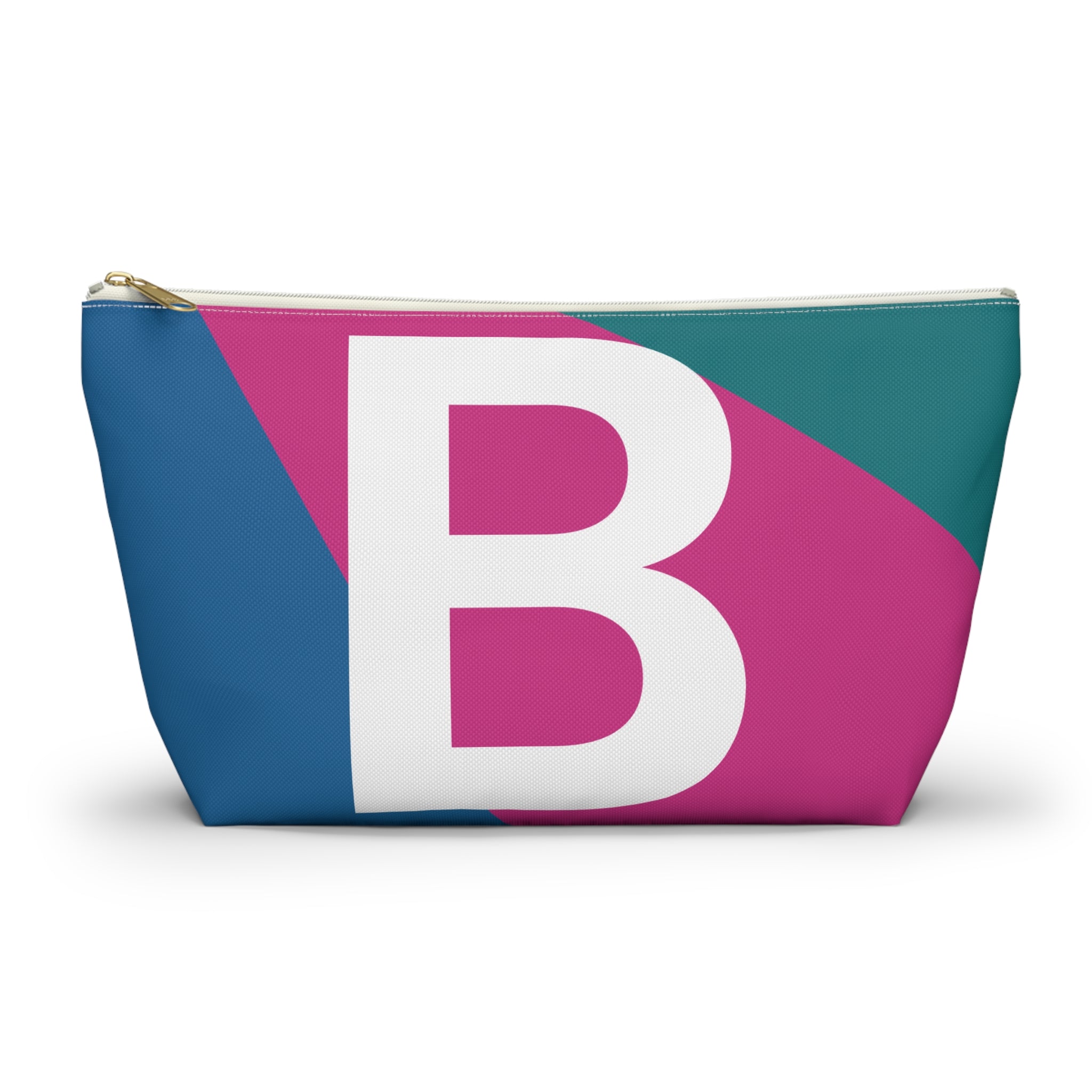 Initials Colorblock Accessory Pouch — Monogram B T-Bottom Cosmetic Bag