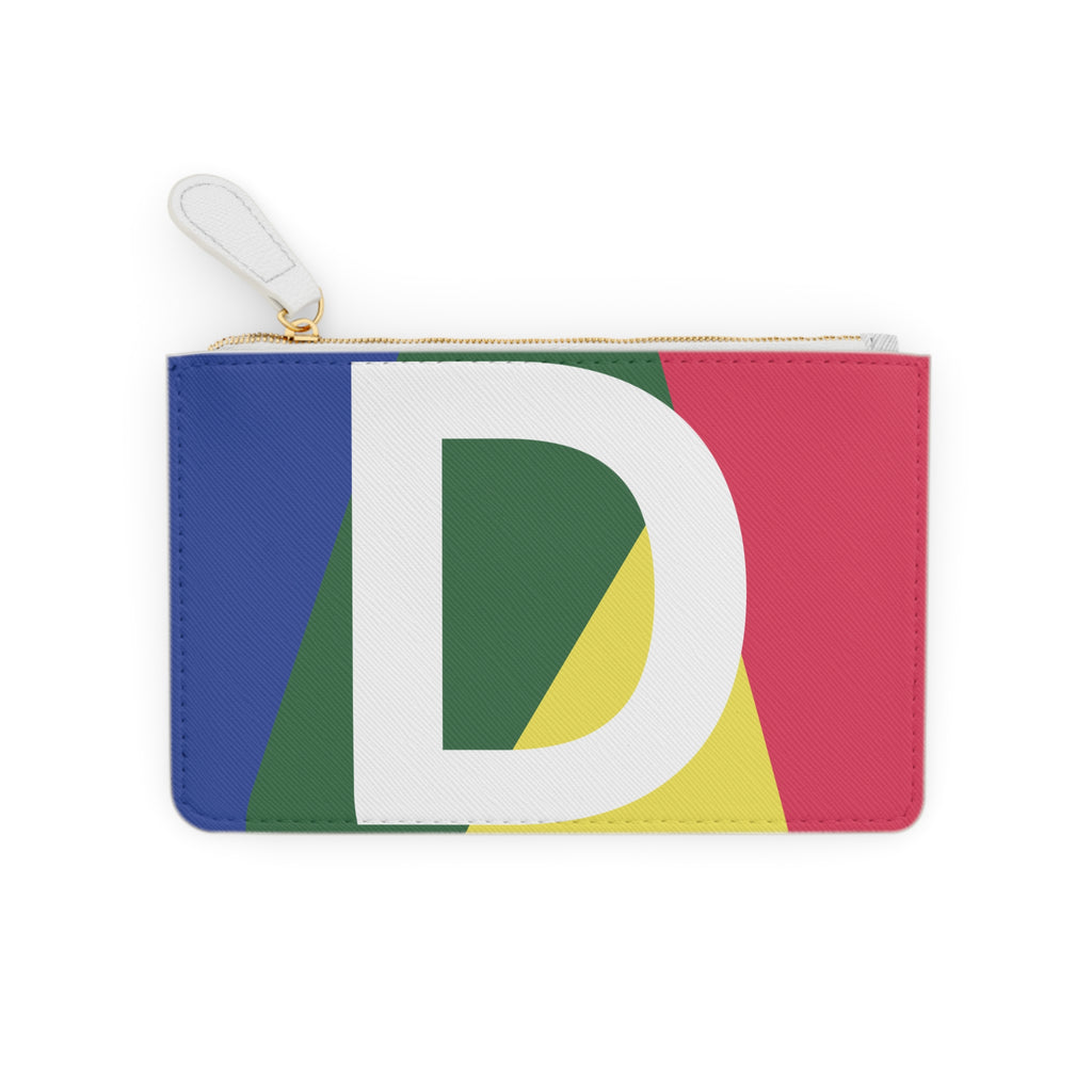 Intials D Mini Clutch — Colorblock Monogram Wristlet Wallet