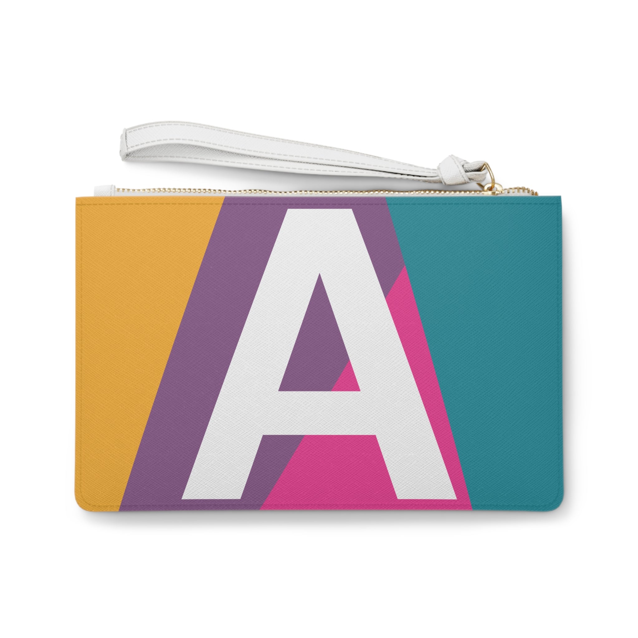 Monogram 'A' Colorblock Clutch Bag — Bold Geometric Wristlet for Everyday & Gifts