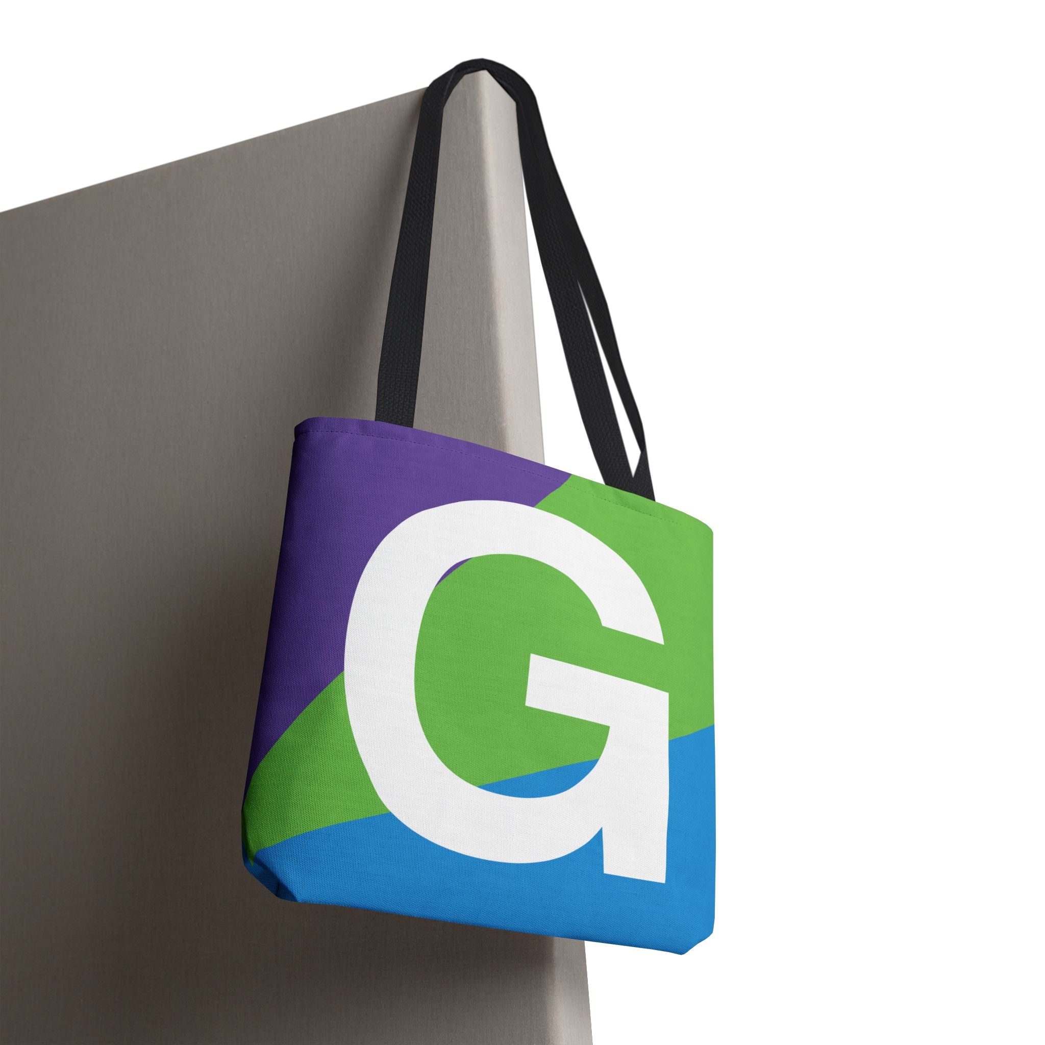 Monogram 'G' Colorblock Tote Bag — Personalized Initial G Shoulder Tote