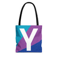 Monogram 'Y' Colorblock Tote Bag — Personalized Initial Y Shoulder Tote