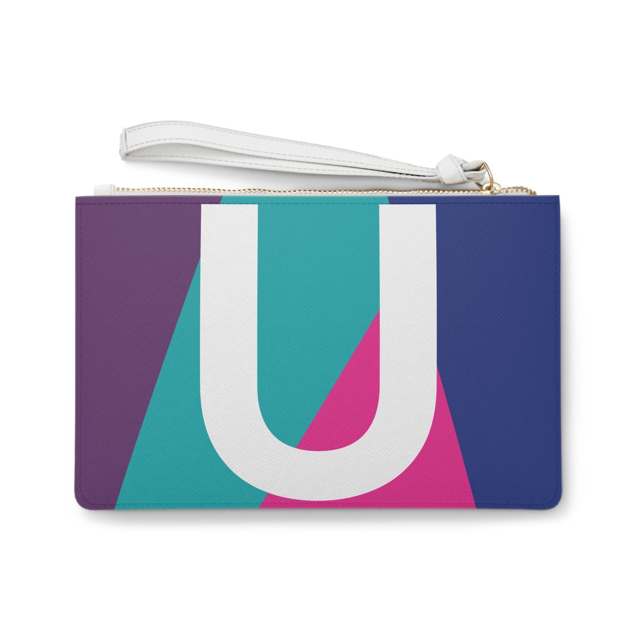 Monogram 'U' Colorblock Clutch Bag — Bold Geometric Wristlet for Everyday & Gifts