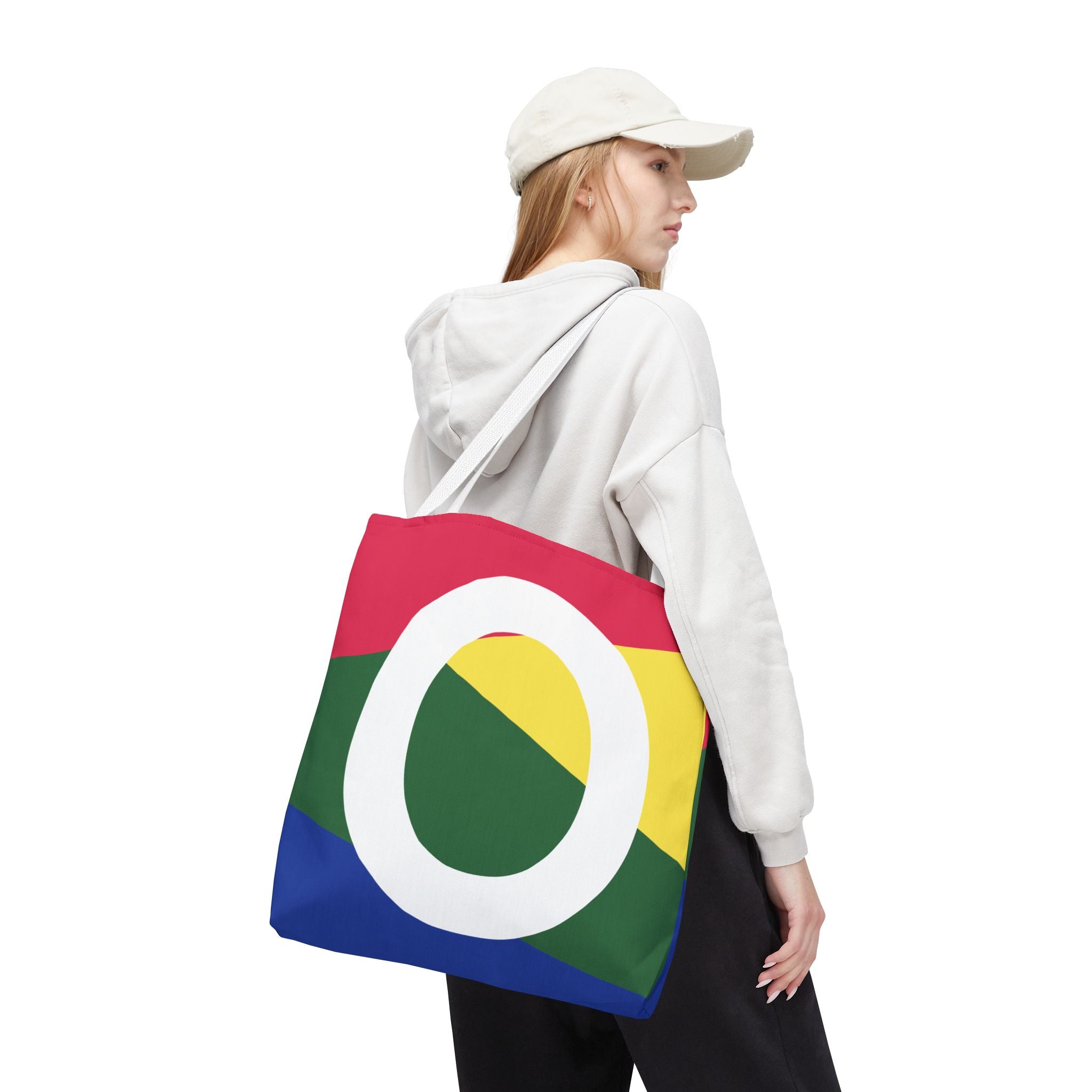 Monogram 'O' Colorblock Tote Bag — Personalized Initial O Shoulder Tote