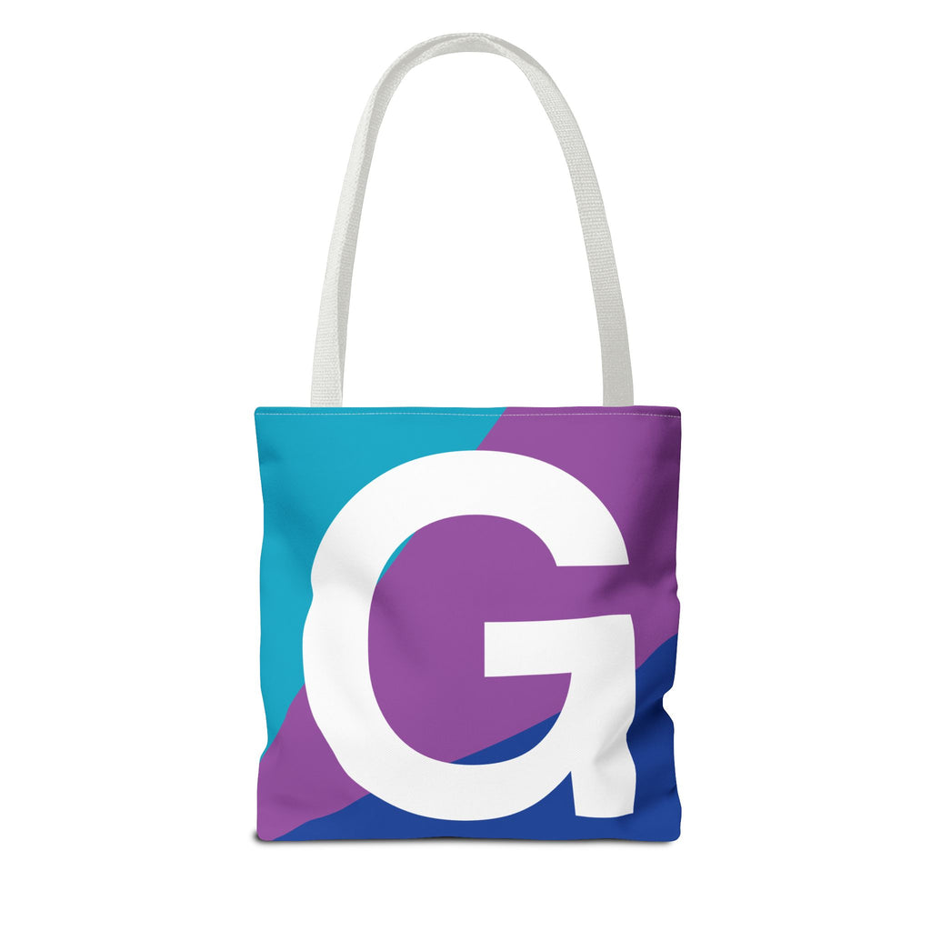 Monogram 'G' Colorblock Tote Bag — Personalized Initial G Shoulder Tote