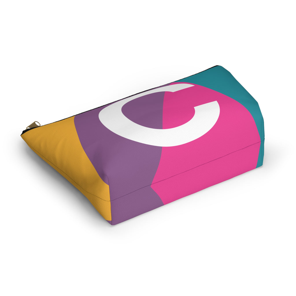 Initials Colorblock Accessory Pouch — Monogram C T-Bottom Cosmetic Bag