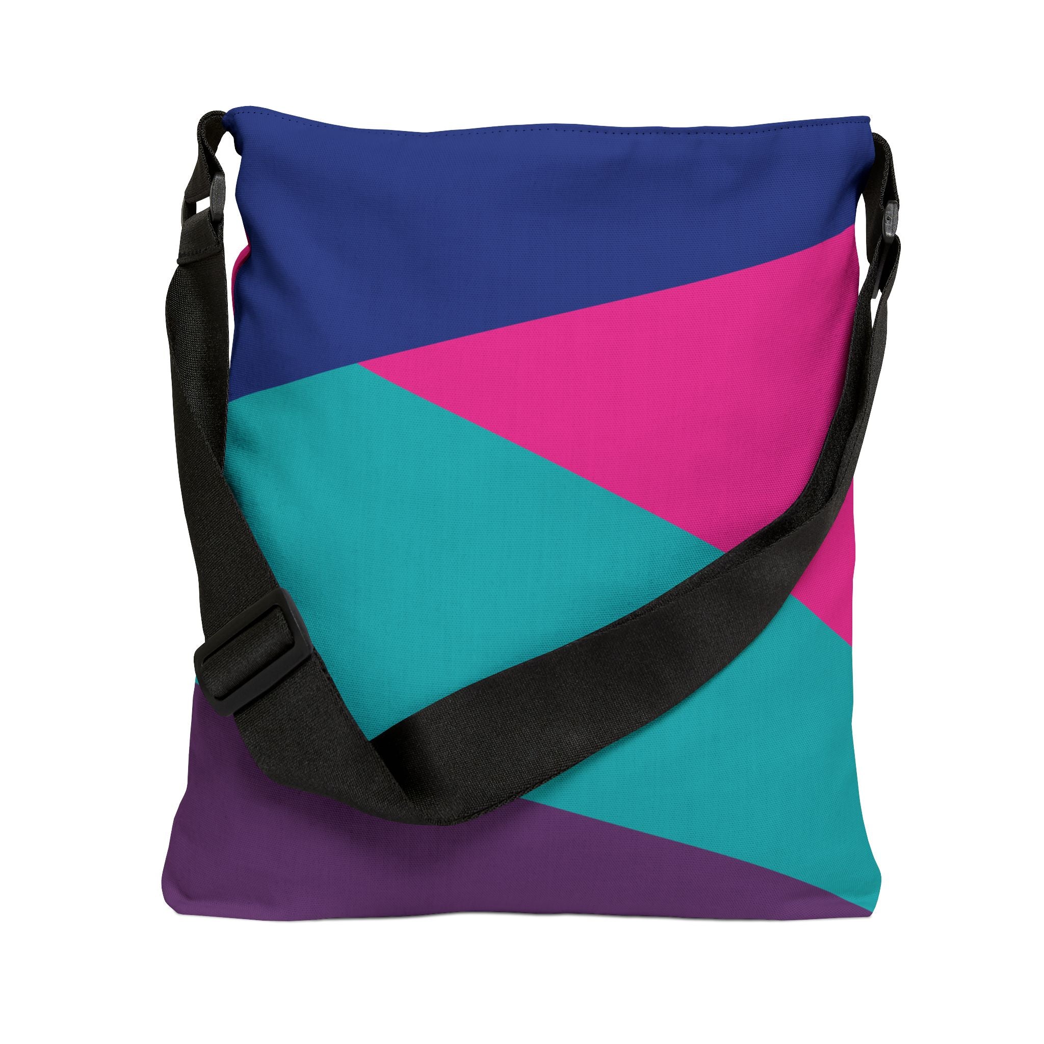 Colorblock Geometric Tote Bag — Adjustable Strap, Bright Abstract Pattern