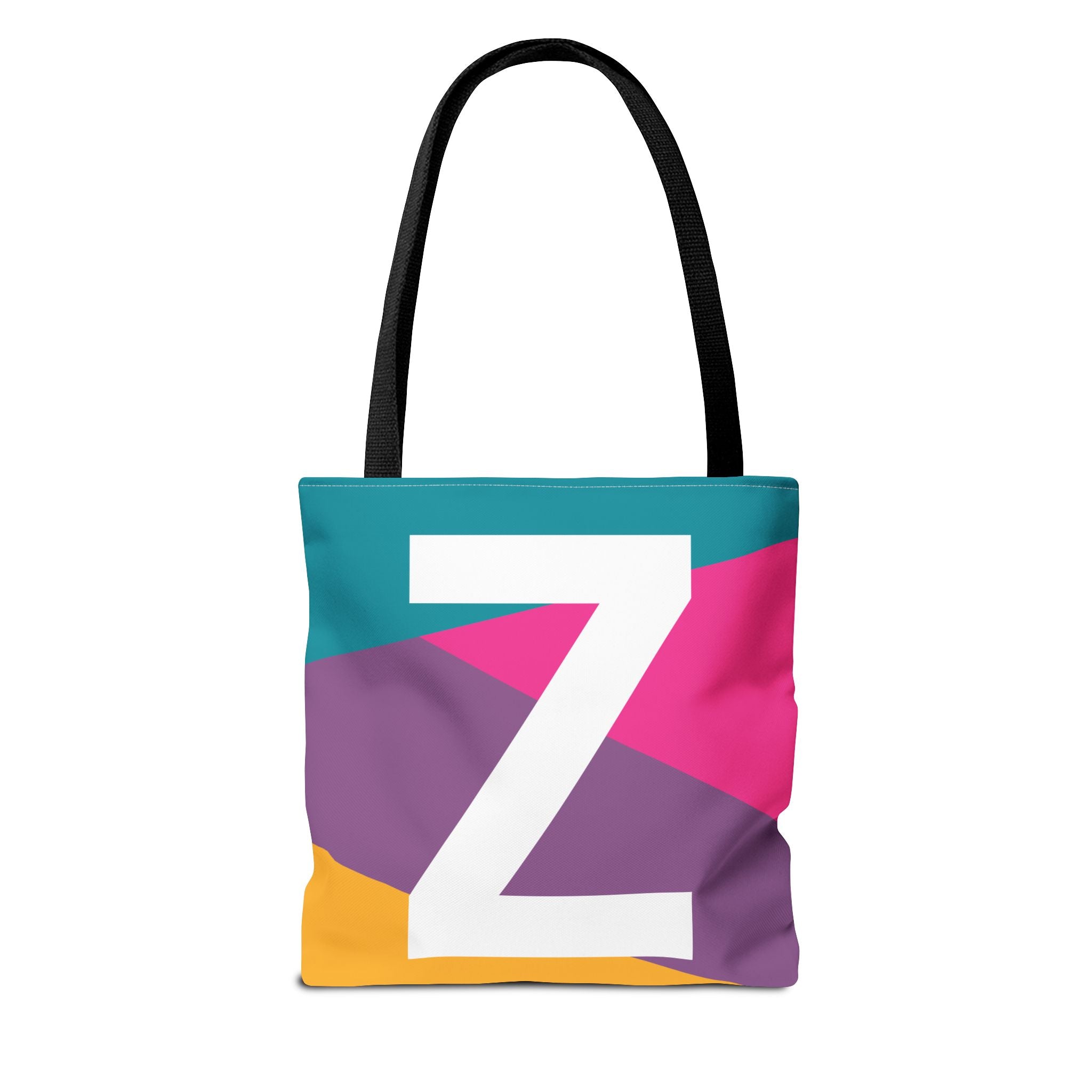 Monogram 'Z' Colorblock Tote Bag — Personalized Initial Z Shoulder Tote