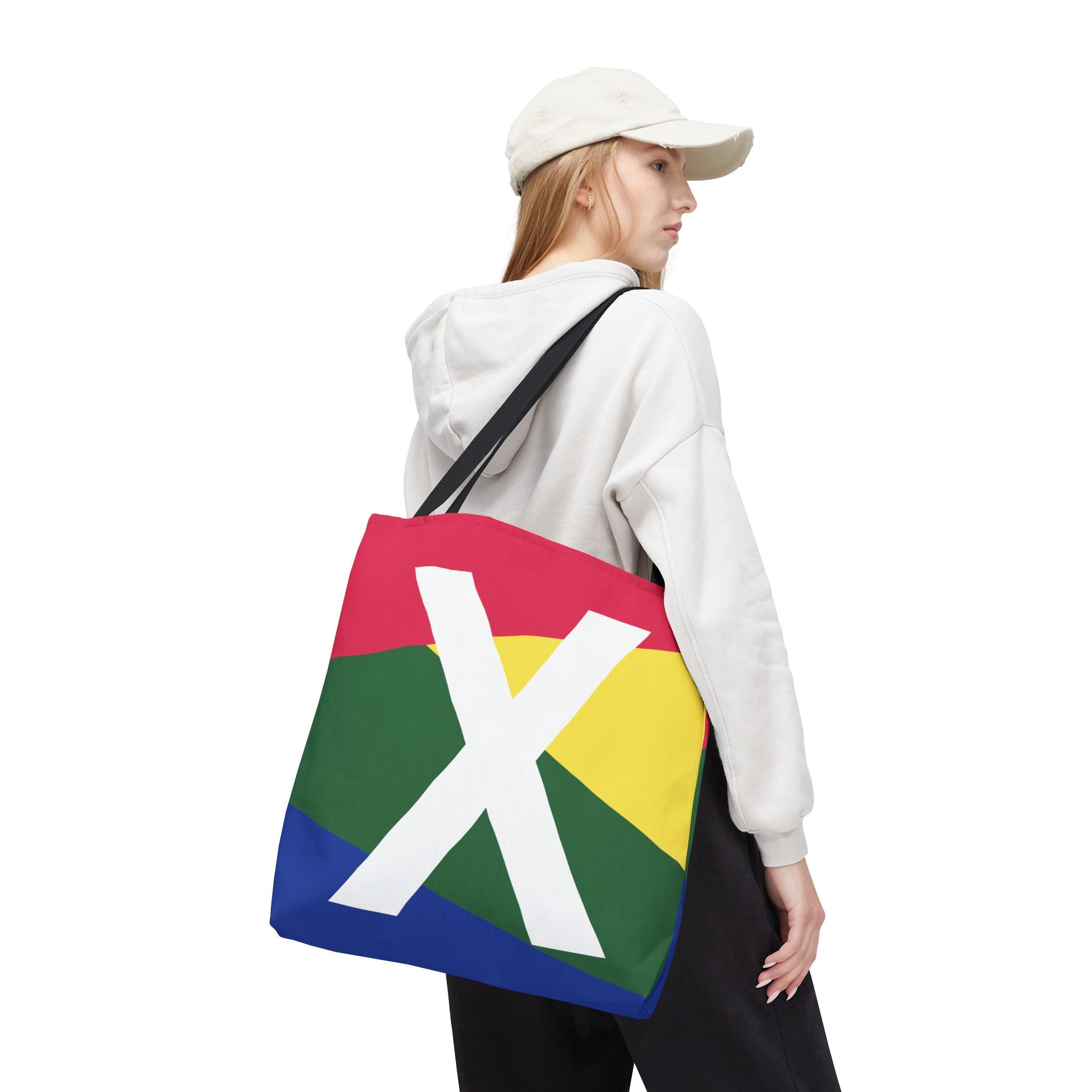 Monogram 'X' Colorblock Tote Bag — Personalized Initial X Shoulder Tote