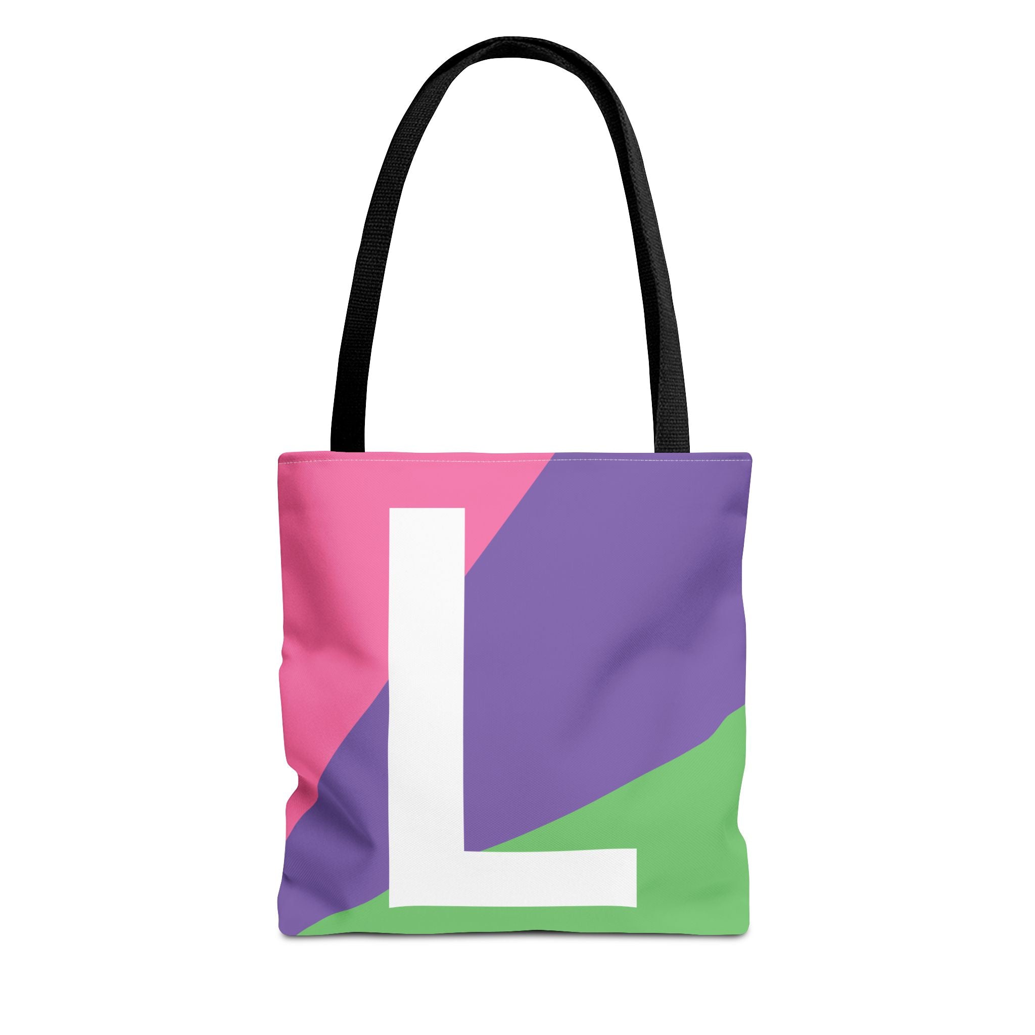 Monogram 'L' Colorblock Tote Bag — Personalized Initial L Shoulder Tote