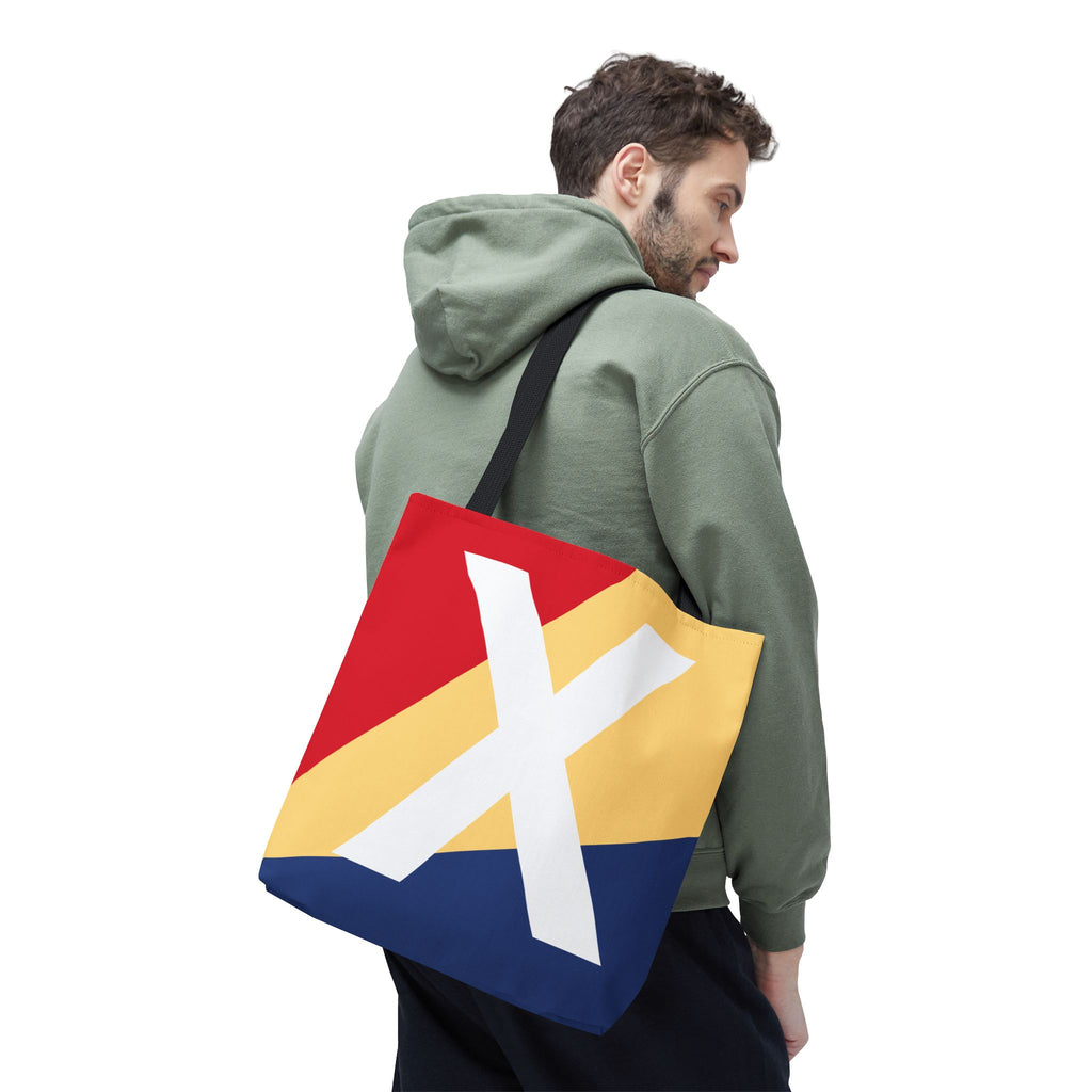 Monogram 'X' Colorblock Tote Bag — Personalized Initial X Shoulder Tote