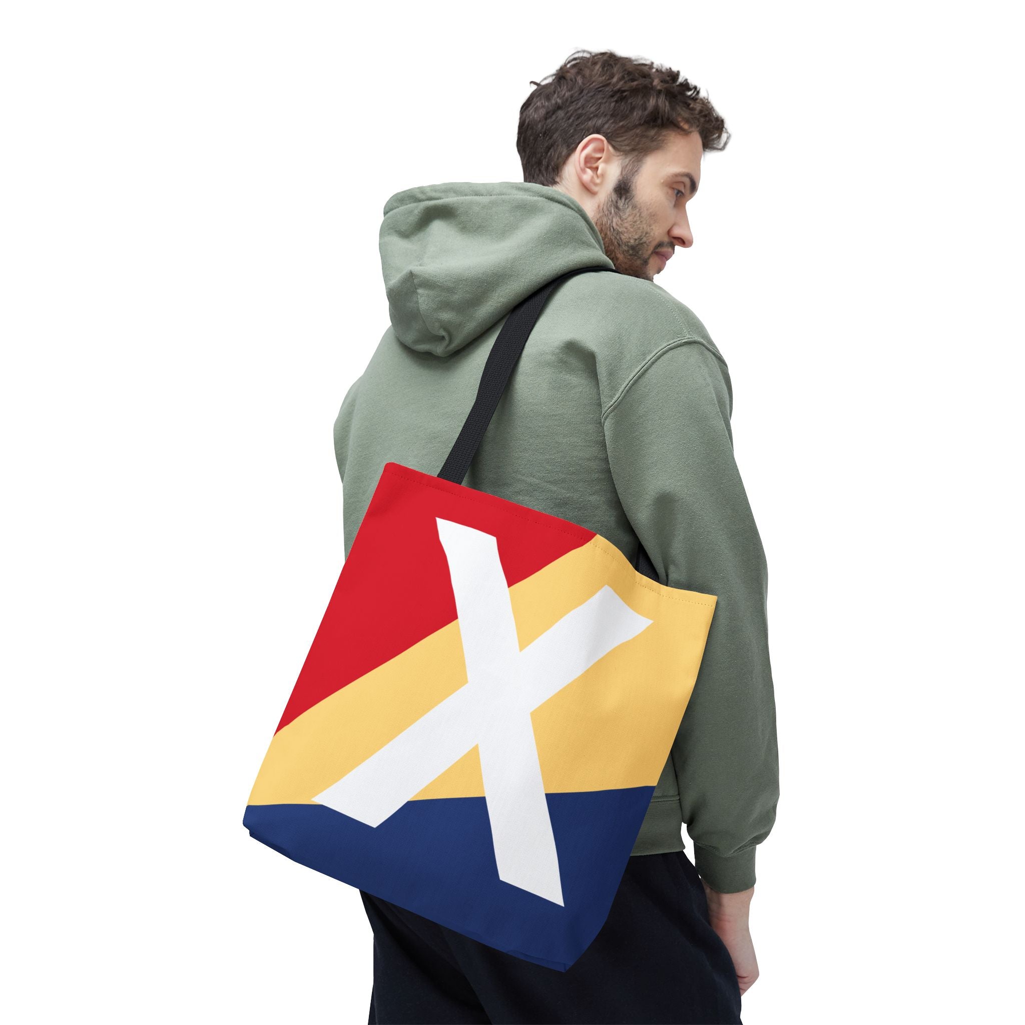 Monogram 'X' Colorblock Tote Bag — Personalized Initial X Shoulder Tote