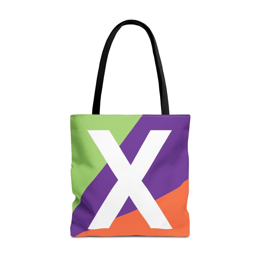 Monogram 'X' Colorblock Tote Bag — Personalized Initial X Shoulder Tote