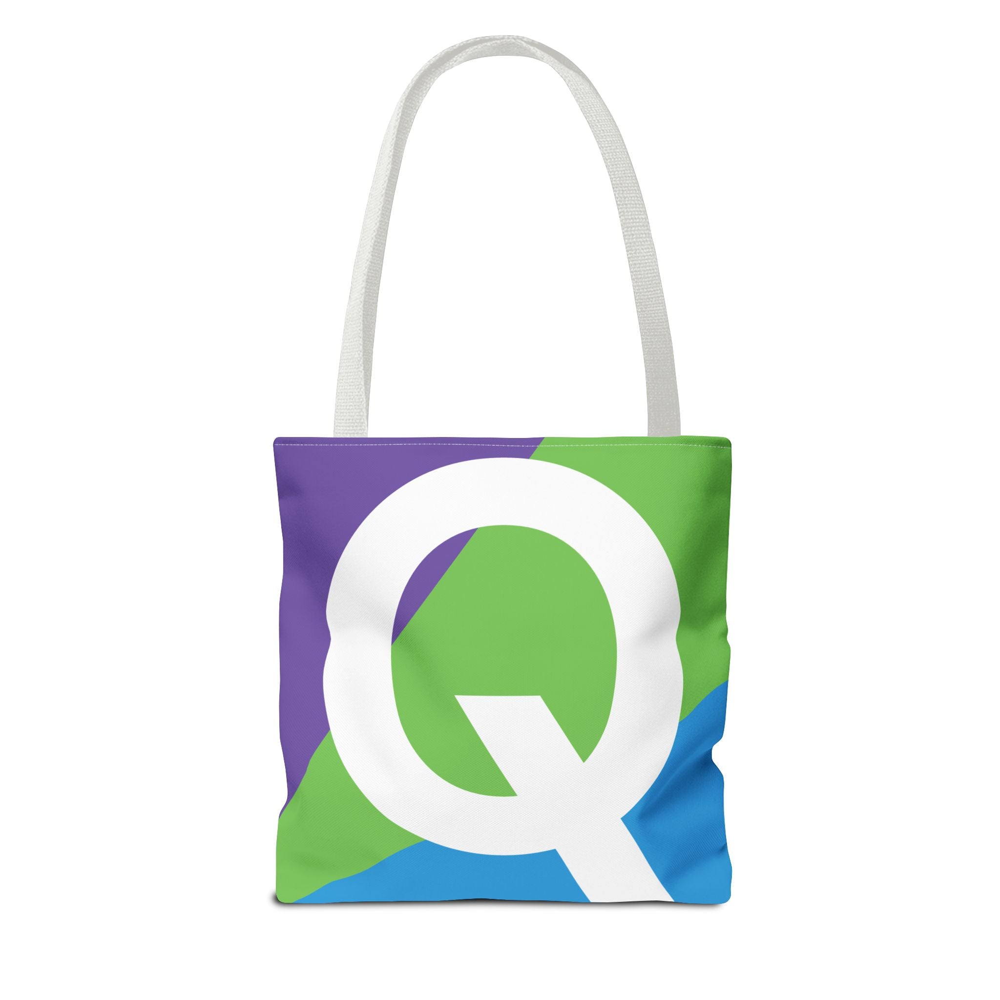 Monogram 'Q' Colorblock Tote Bag — Personalized Initial Q Shoulder Tote