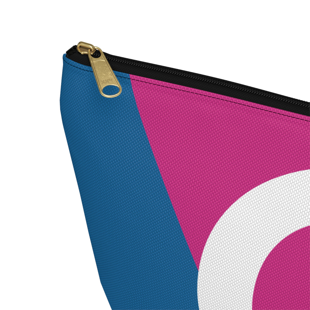 Initials Colorblock Accessory Pouch — Monogram Q T-Bottom Cosmetic Bag