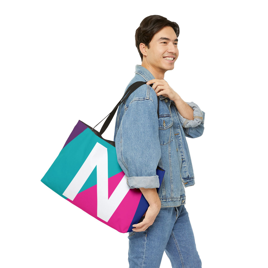 Personalized 'N' Colorblock Tote Bag — Monogram Weekender Tote