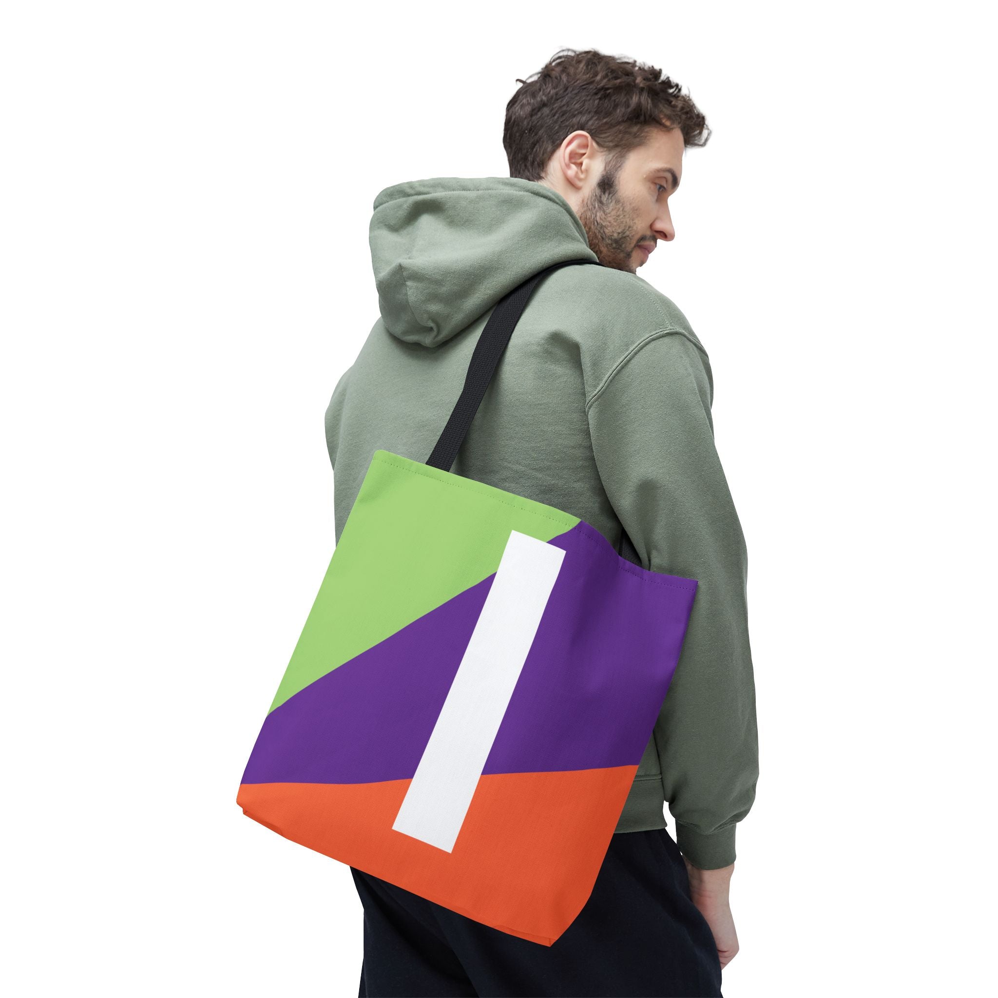 Monogram 'I' Colorblock Tote Bag — Personalized Initial I Shoulder Tote