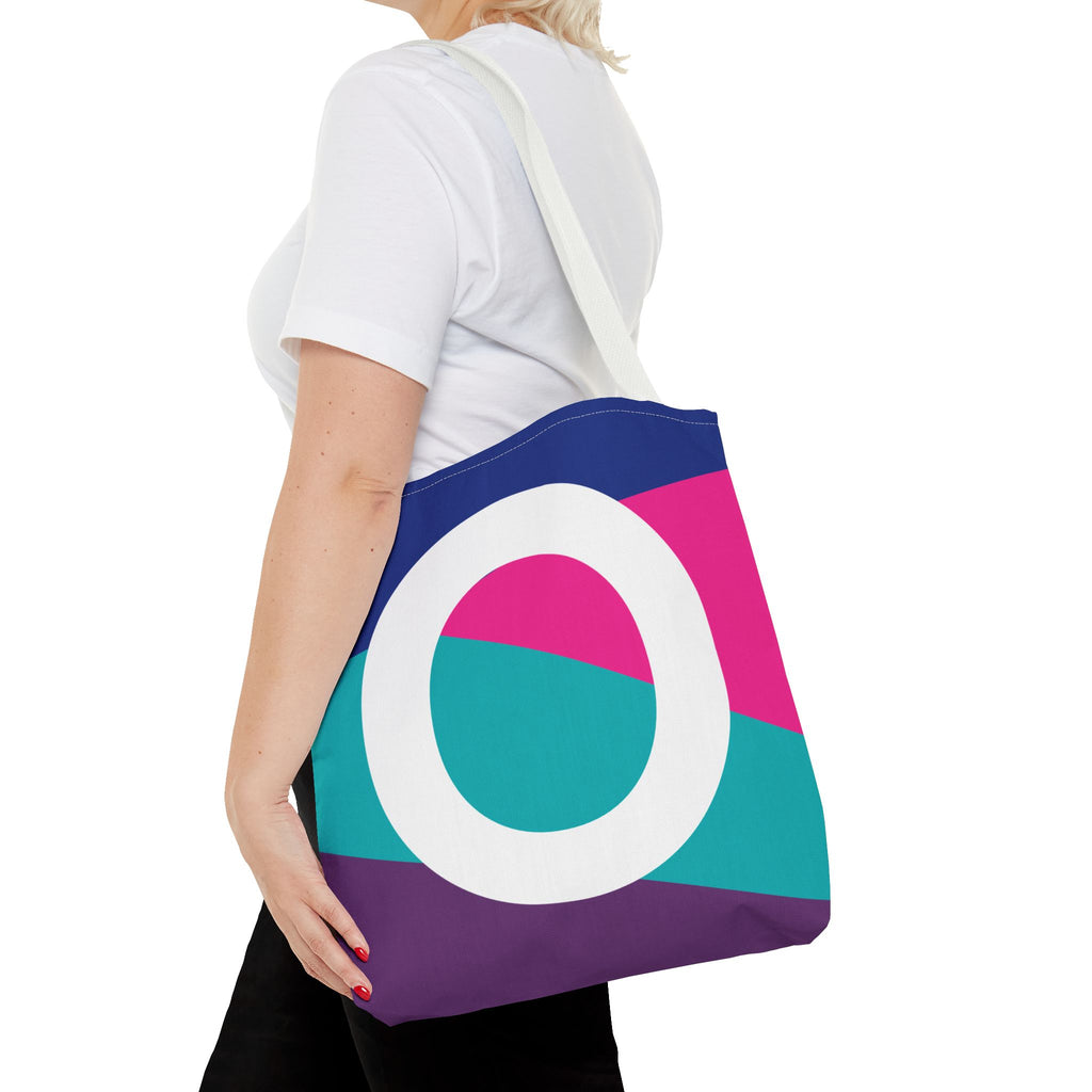 Monogram 'O' Colorblock Tote Bag — Personalized Initial O Shoulder Tote