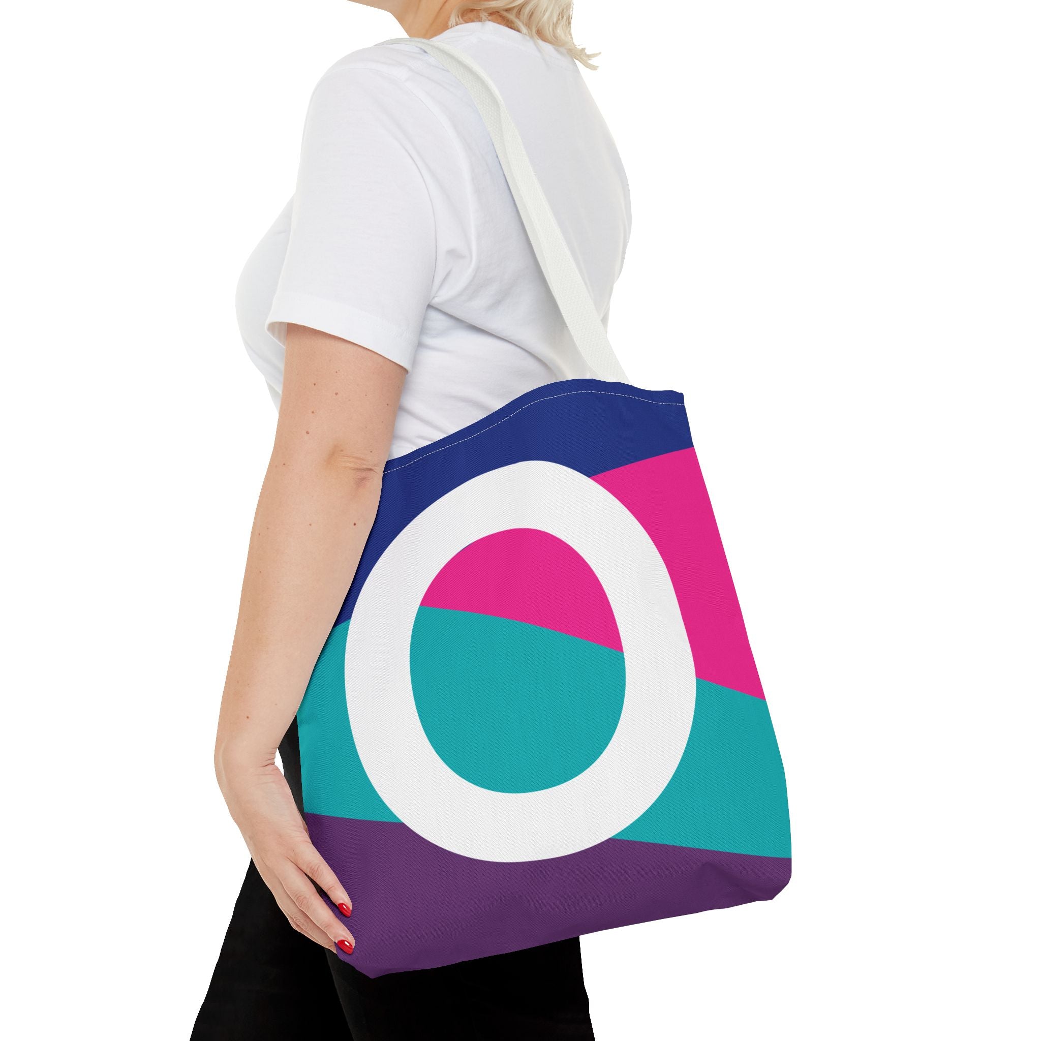 Monogram 'O' Colorblock Tote Bag — Personalized Initial O Shoulder Tote