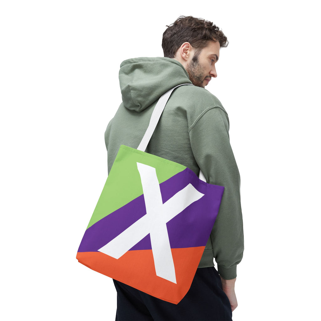 Monogram 'X' Colorblock Tote Bag — Personalized Initial X Shoulder Tote
