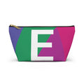Initials Colorblock Accessory Pouch — Monogram E T-Bottom Cosmetic Bag