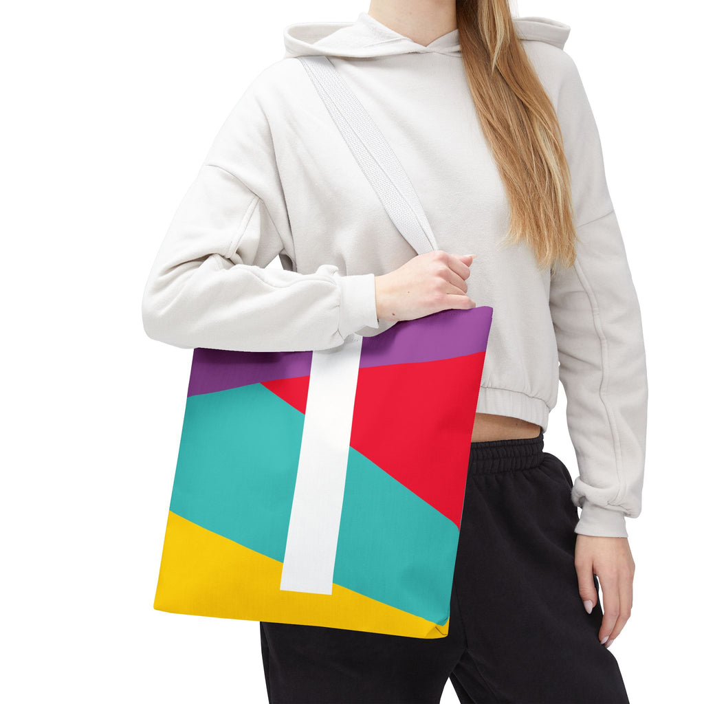 Monogram 'I' Colorblock Tote Bag — Personalized Initial I Shoulder Tote