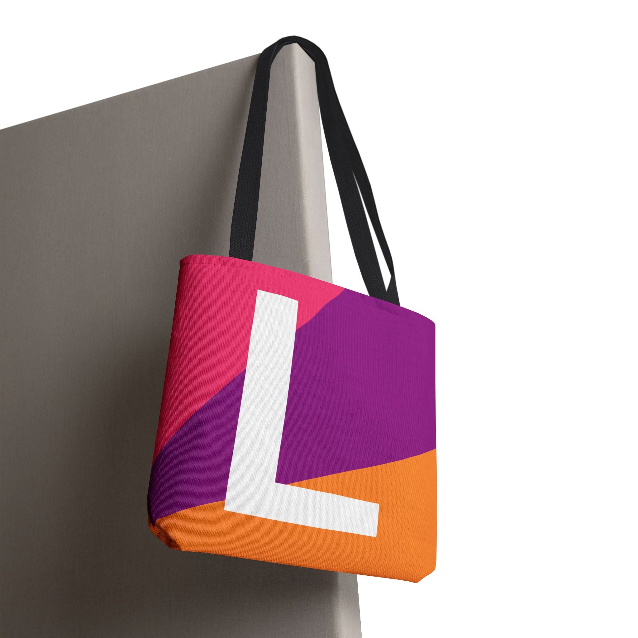 Monogram 'L' Colorblock Tote Bag — Personalized Initial L Shoulder Tote