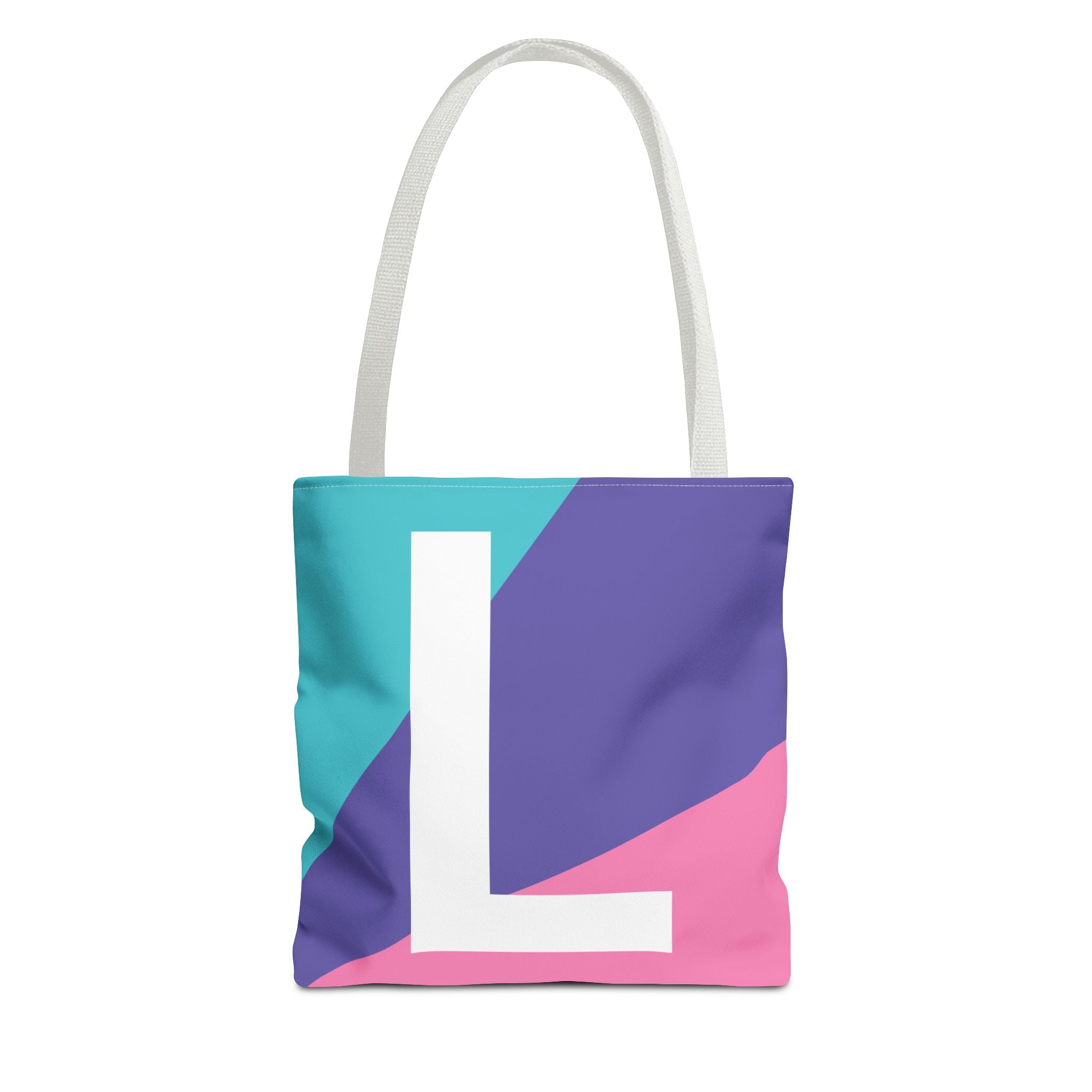 Monogram 'L' Colorblock Tote Bag — Personalized Initial L Shoulder Tote