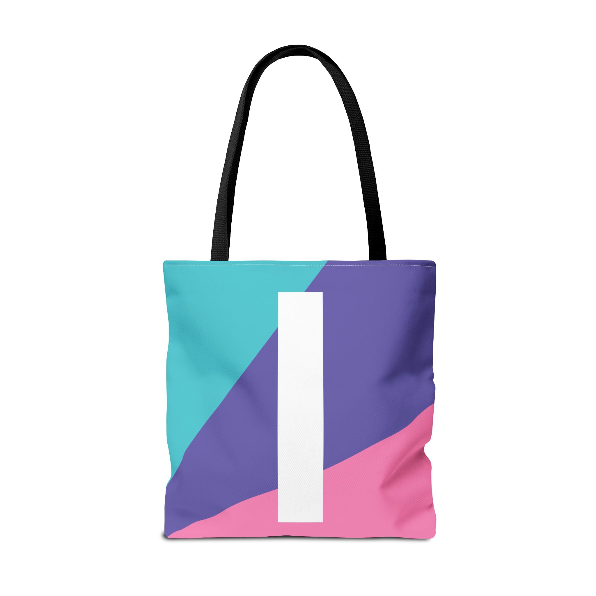 Monogram 'I' Colorblock Tote Bag — Personalized Initial I Shoulder Tote