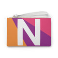 Monogram 'N' Colorblock Clutch Bag — Bold Geometric Wristlet for Everyday & Gifts