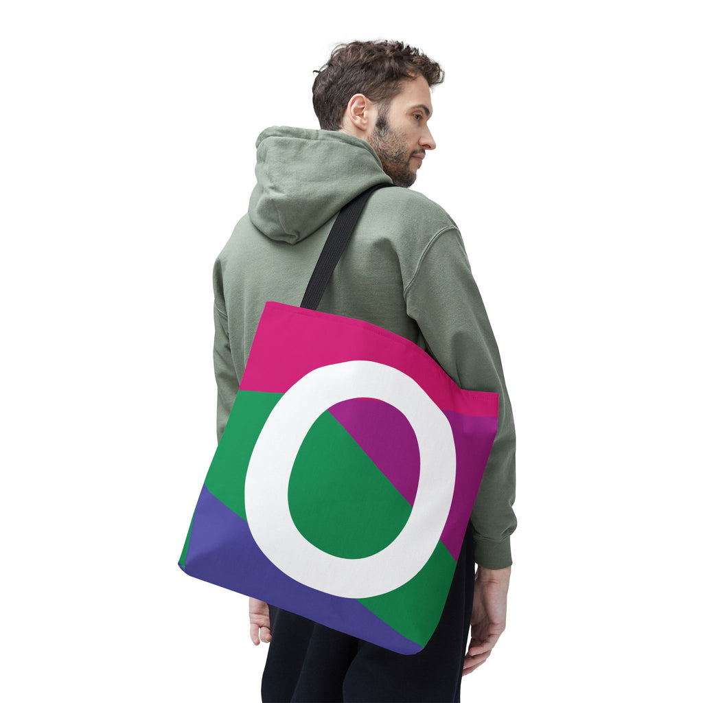 Monogram 'O' Colorblock Tote Bag — Personalized Initial O Shoulder Tote